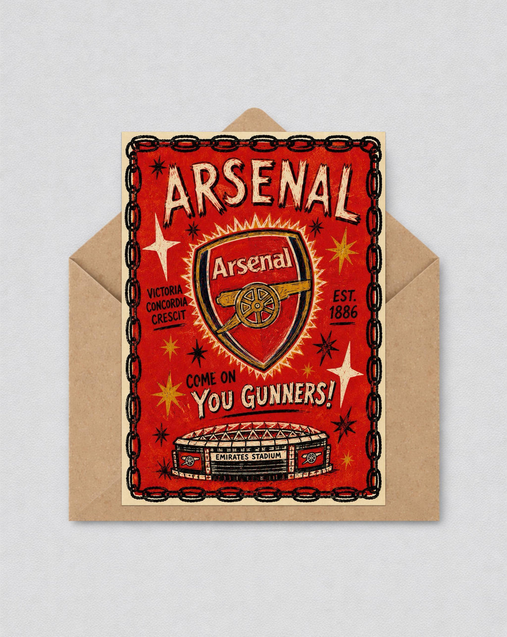 Arsenal Inspired Vintage COYG Classic Style Greetings Card | Arsenal Fan Gift | Birthday Card | 135