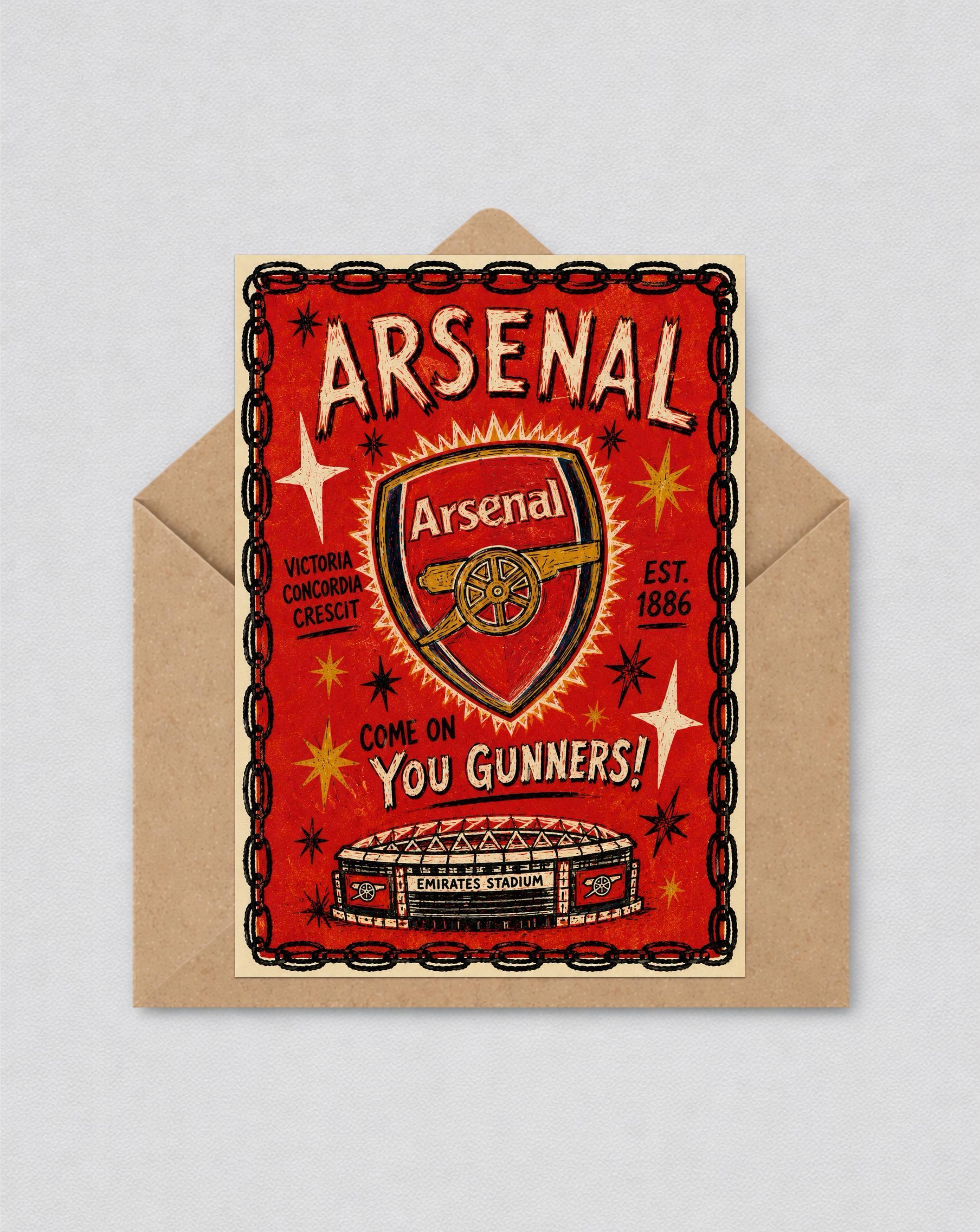 Arsenal Inspired Vintage COYG Classic Style Greetings Card | Arsenal Fan Gift | Birthday Card | 135