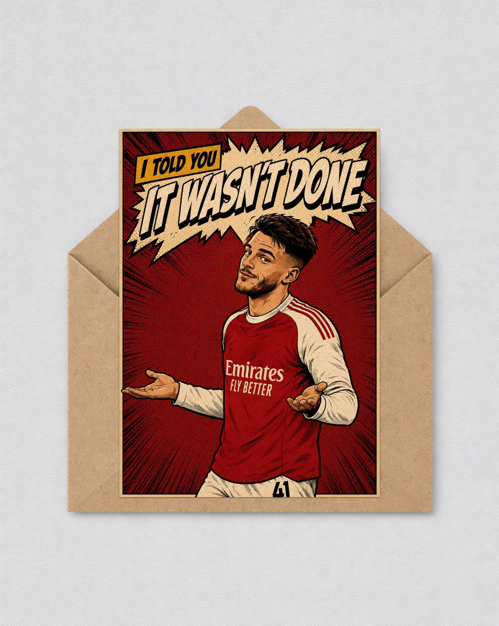 Declan Rice Arsenal Champions Greetings Card | I Told You It Wasn't Done Poster | Arsenal Art | Premier League Champions | 173