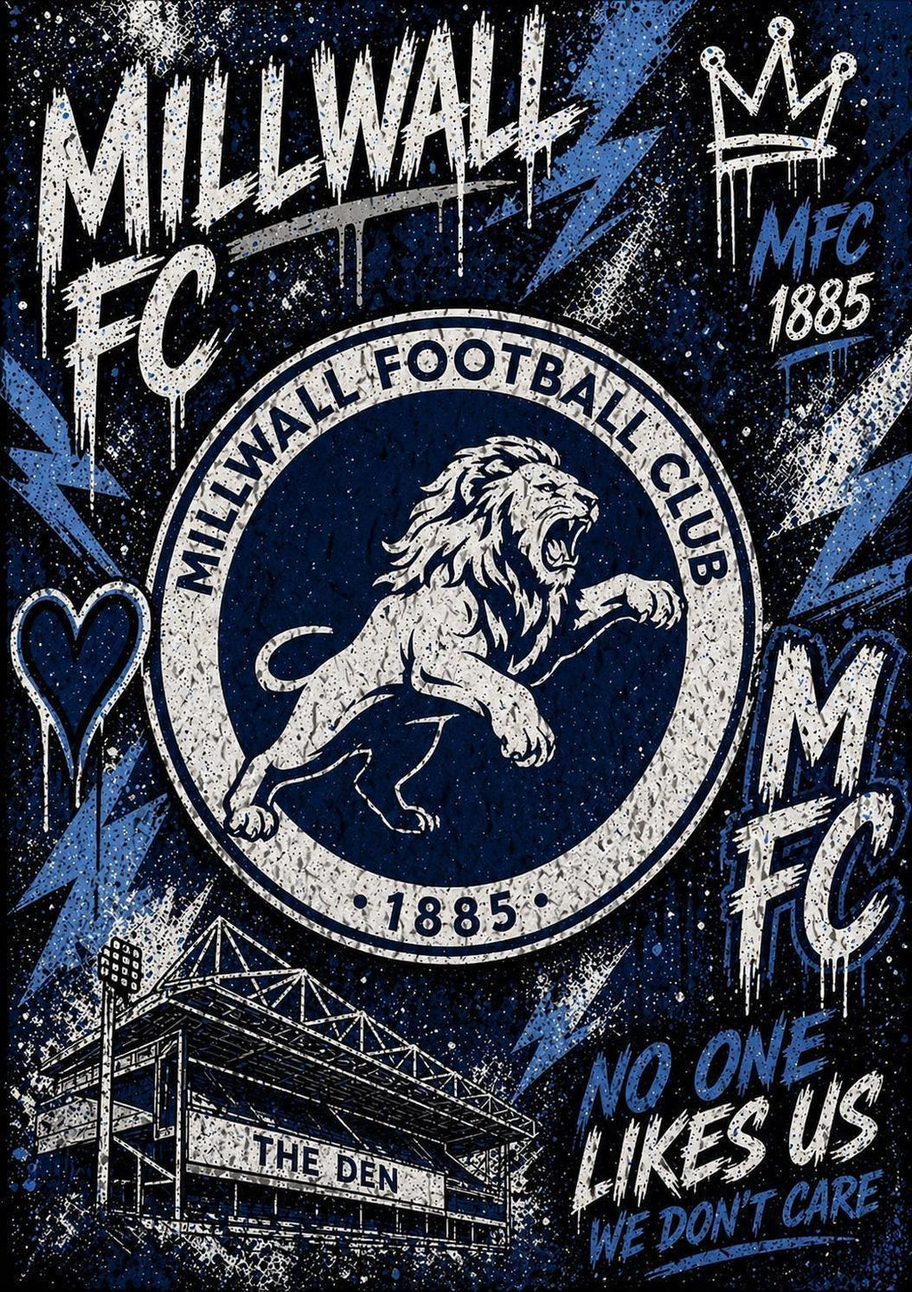Millwall FC Inspired Birthday Card, Millwall Fan Card, The Den Gift, Football Fan Card | 104