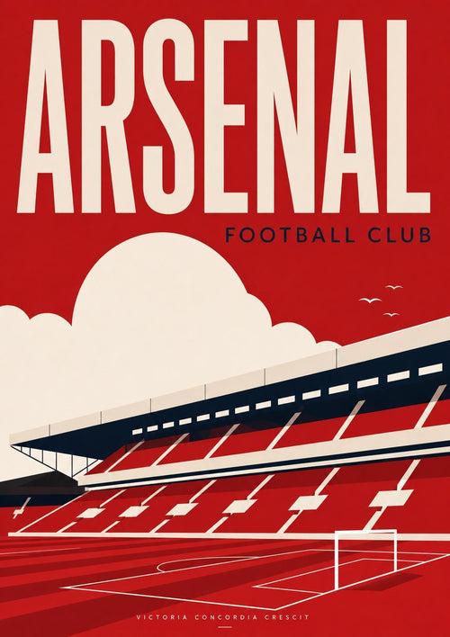 Arsenal FC Wall Art Print, Emirates Stadium Poster, Arsenal Football Club Artwork, Gunners Fan Gift,  Stadium Decor, Football Print | 027