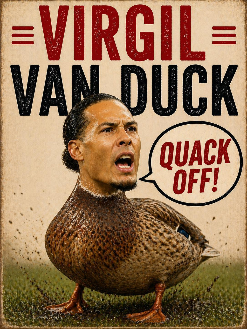 Virgil Van Duck Card, Funny Liverpool Birthday Card, Van Dijk Parody, Football Pun Card, LFC Fan Gift | 098