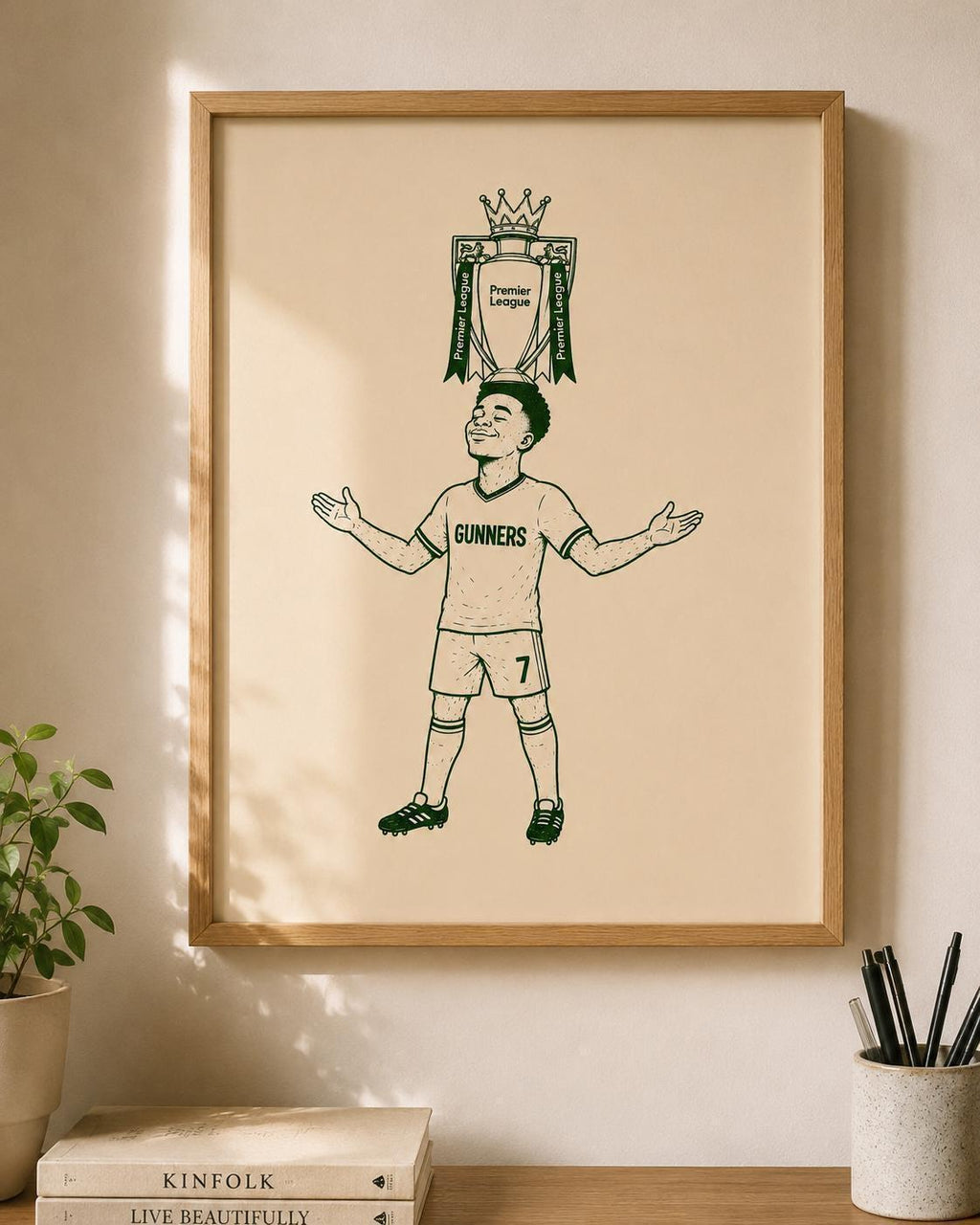 Saka Champions Wall Art Print, Gunners Fan Poster, Arsenal Inspired Football Artwork, Premier League Champion Print, Football Gift | 057