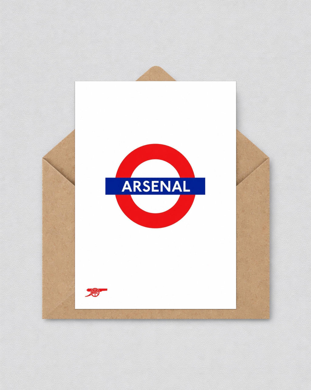 Arsenal Inspired London Underground Card, Football Wall Art, Neutral Minimalist Decor, Greeting Card | 151