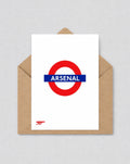 Arsenal Inspired London Underground Card, Football Wall Art, Neutral Minimalist Decor, Greeting Card | 151