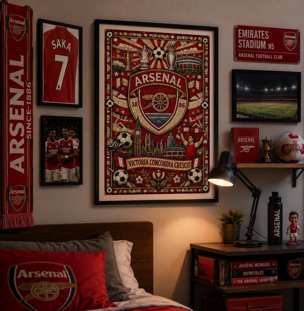 Arsenal FC Inspired Mosaic Style Print | Football Fan | Arsenal Gunners Artwork Fan Gift | A3/A4/A5 Poster Option | 176A
