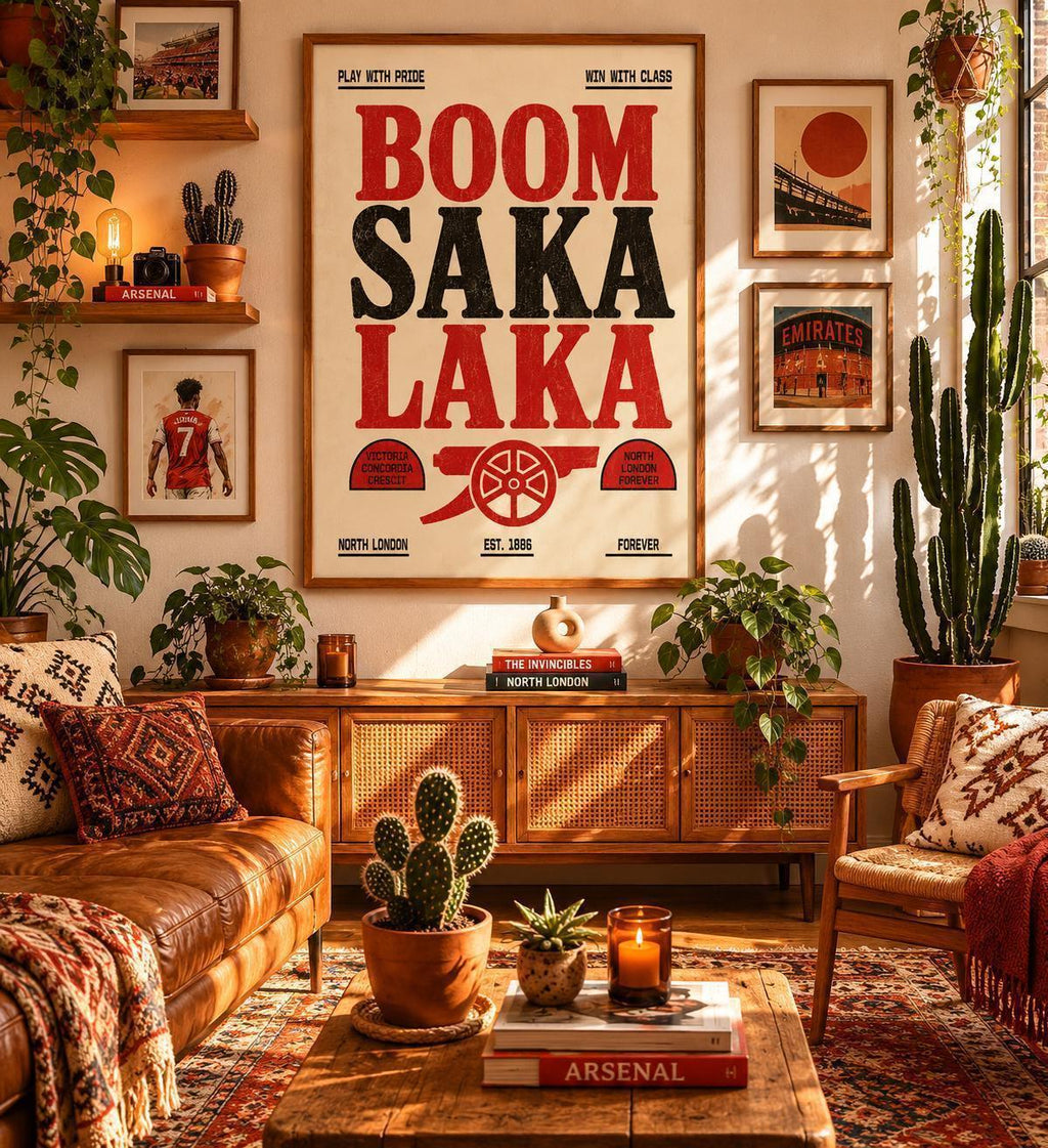 Boom Saka Laka Arsenal Print, Bukayo Saka Wall Art, Arsenal Poster, Football Fan Decor, North London Forever Artwork, Arsenal | 144A