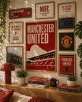 Manchester United Wall Art Print, Old Trafford Stadium Poster, Man United Artwork, Red Devils Fan Gift, Football Club Decor | 031