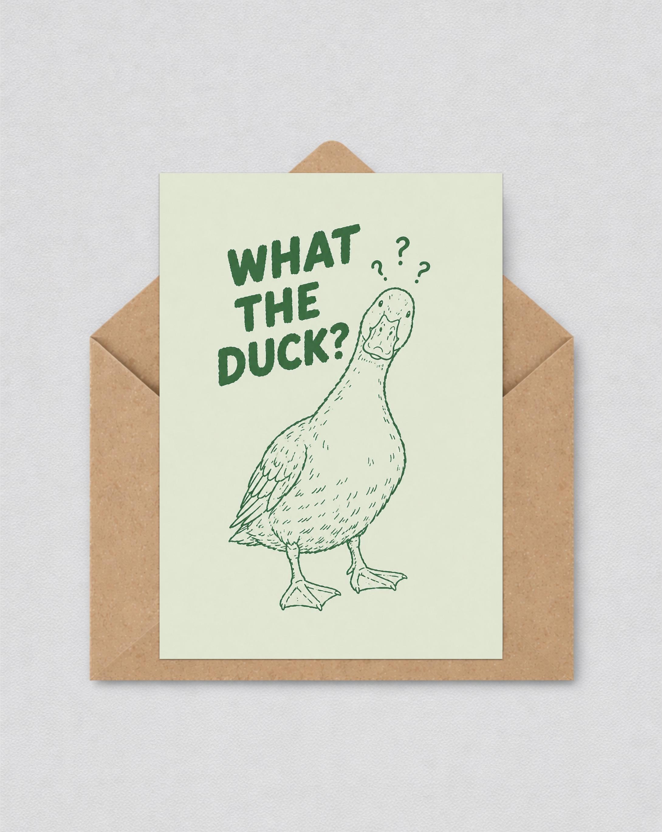 What The Duck Card, Funny Duck Wall Art, Humorous Greeting Card, Duck Lover Gift, Quirky Kitchen Decor | 165