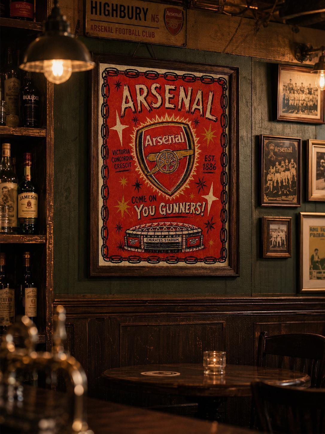 Arsenal Inspired Vintage COYG Classic Style Poster Print | Arsenal Fan Gift | A3/A4/A5 Print | 135A