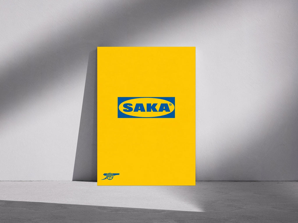 SAKA IKEA Style Poster Inspired by Arsenal, Funny Football Print, Bukayo Saka Art, Arsenal Gift for Fans, A3/A4/A5 Wall Decor | 150A
