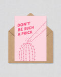 Funny Cactus Greeting Card, Don't Be Such A Prick, Hand Drawn Line Art Poster, Sarcastic Friendship Gift, Pink Wall Art | 159