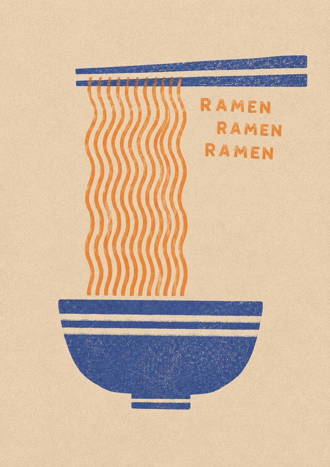 Ramen Kitchen Wall Art Print, Minimalist Japanese Food Poster, Ramen Bowl Decor, Asian Kitchen Artwork, Foodie Gift, Restaurant Decor | 050