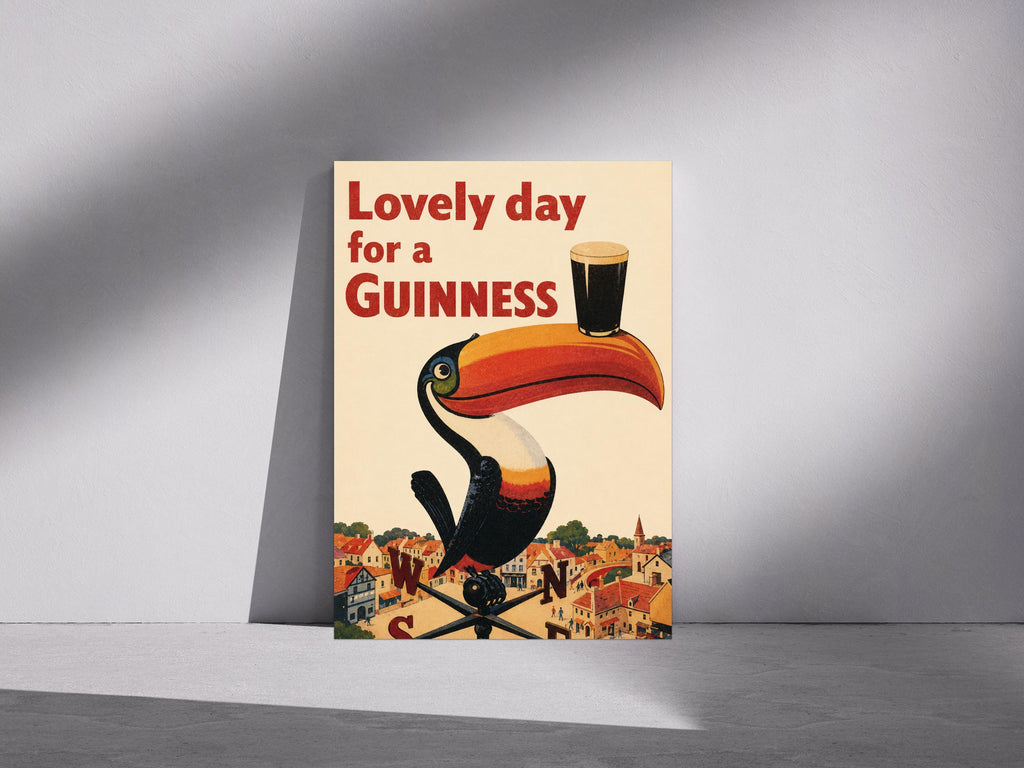 Guinness Toucan Poster Print, Vintage Guinness Wall Art, Retro Beer Advert, A4 A3 Wall Art, Mid Century Style Print | 156A