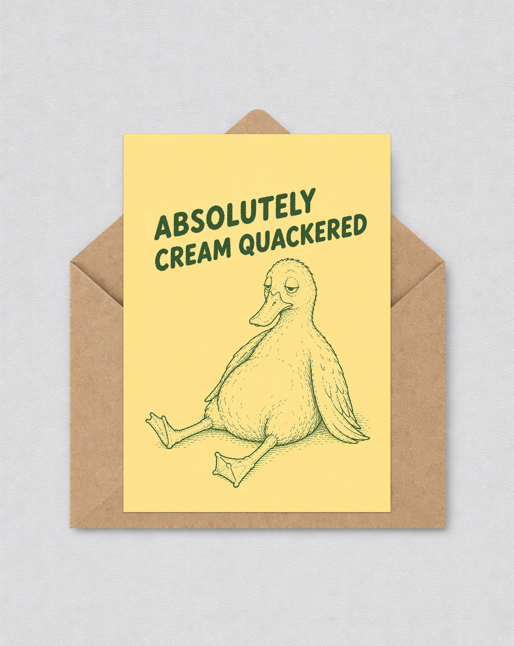 Absolutely Cream Quackered Card, Funny Duck Wall Art, Humorous Greeting Card, Kitchen Decor, Housewarming Gift | 164
