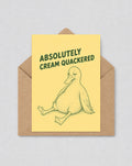 Absolutely Cream Quackered Card, Funny Duck Wall Art, Humorous Greeting Card, Kitchen Decor, Housewarming Gift | 164