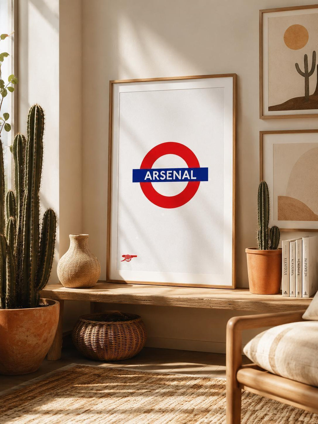 Arsenal Inspired London Underground Print, Football Wall Art Poster, Neutral Minimalist Decor, A3/A4/A5 Artwork | 151A