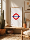 Arsenal Inspired London Underground Print, Football Wall Art Poster, Neutral Minimalist Decor, A3/A4/A5 Artwork | 151A