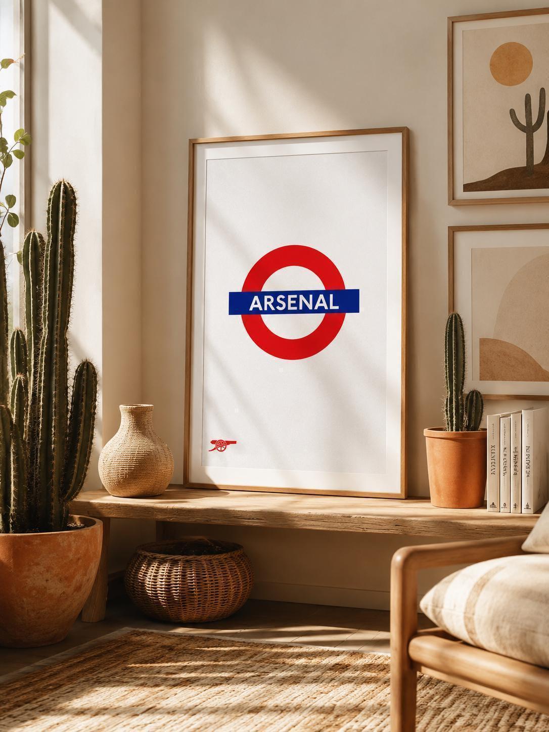 Arsenal Inspired London Underground Print, Football Wall Art Poster, Neutral Minimalist Decor, A3/A4/A5 Artwork | 151A