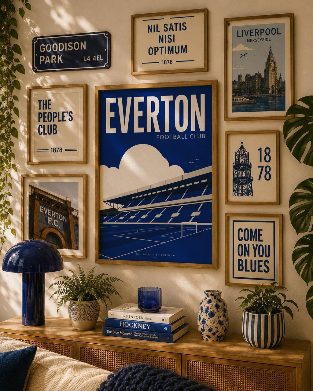 Everton FC Wall Art Print, Goodison Park Stadium Poster, Everton Football Club Artwork, Toffees Fan Gift, Blue Decor, Football Print | 029