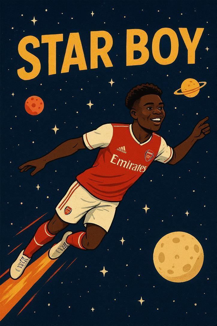 Bukayo Saka Inspired Starboy Birthday Greetings Card 7x5 | Arsenal Fan | 026