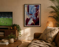 Aston Villa Abstract Lion Print, Claret and Blue Football Wall Art, Villa Fan Gift, Modern A3/A4/A5 Poster Decor | 021