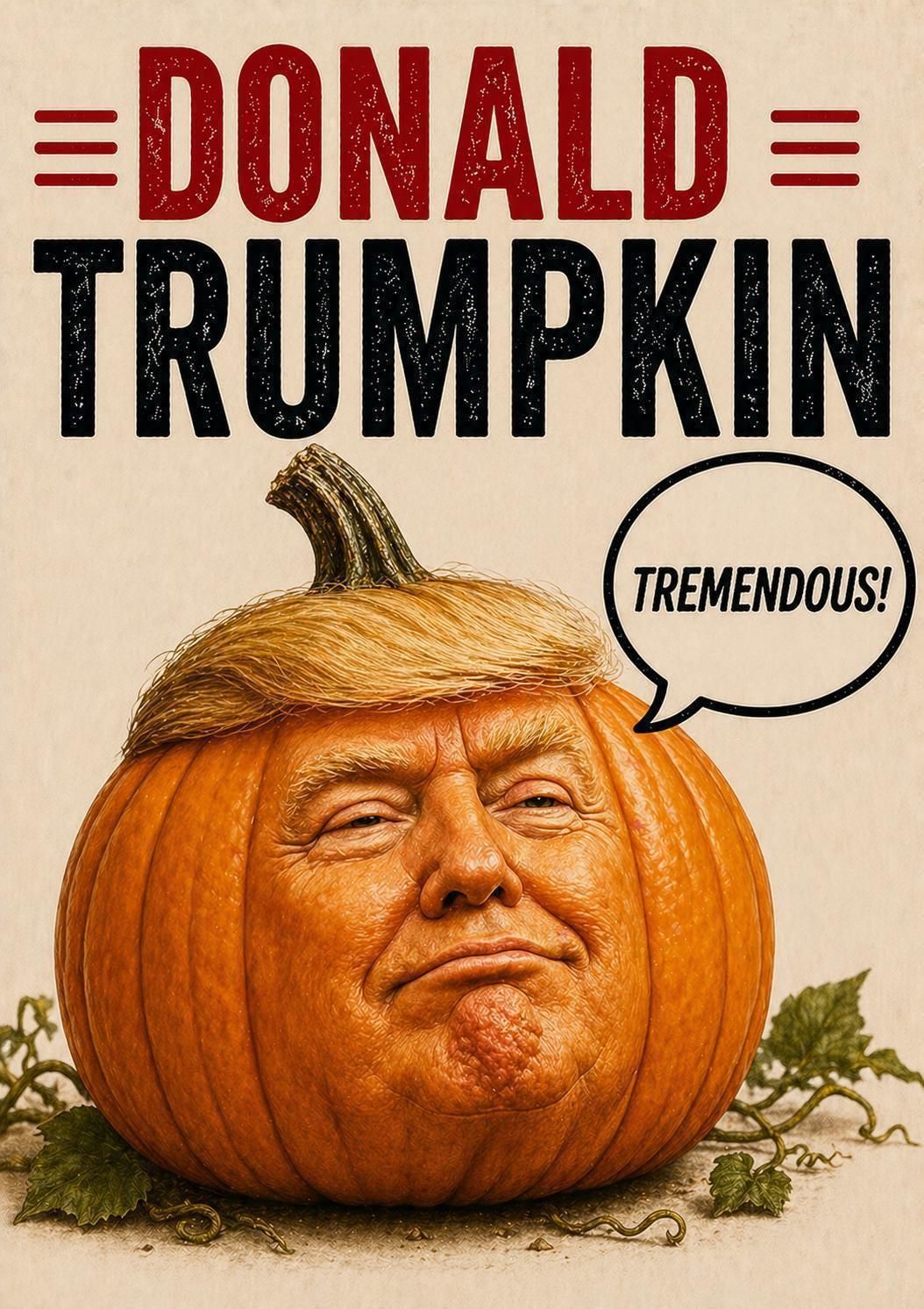 Donald Trumpkin Card, Funny Trump Birthday Card, Political Parody Card, Humorous Gift | 092