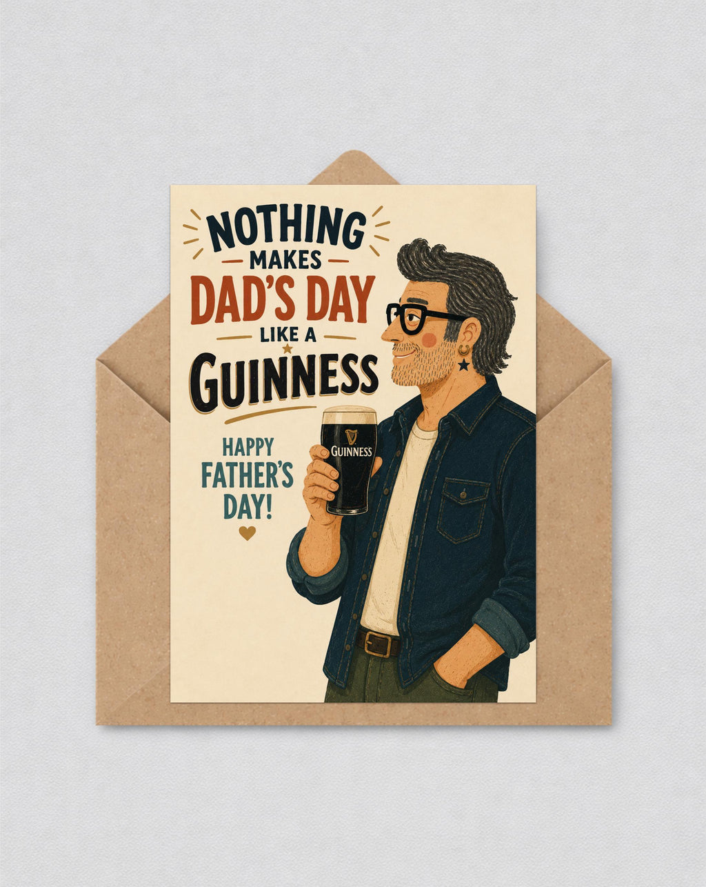 Nothing Makes Dad's Day Like A Guinness Card, Funny Father's Day Card, Guinness Dad Gift, Beer Lover Dad Card, Happy Father's Day | 185