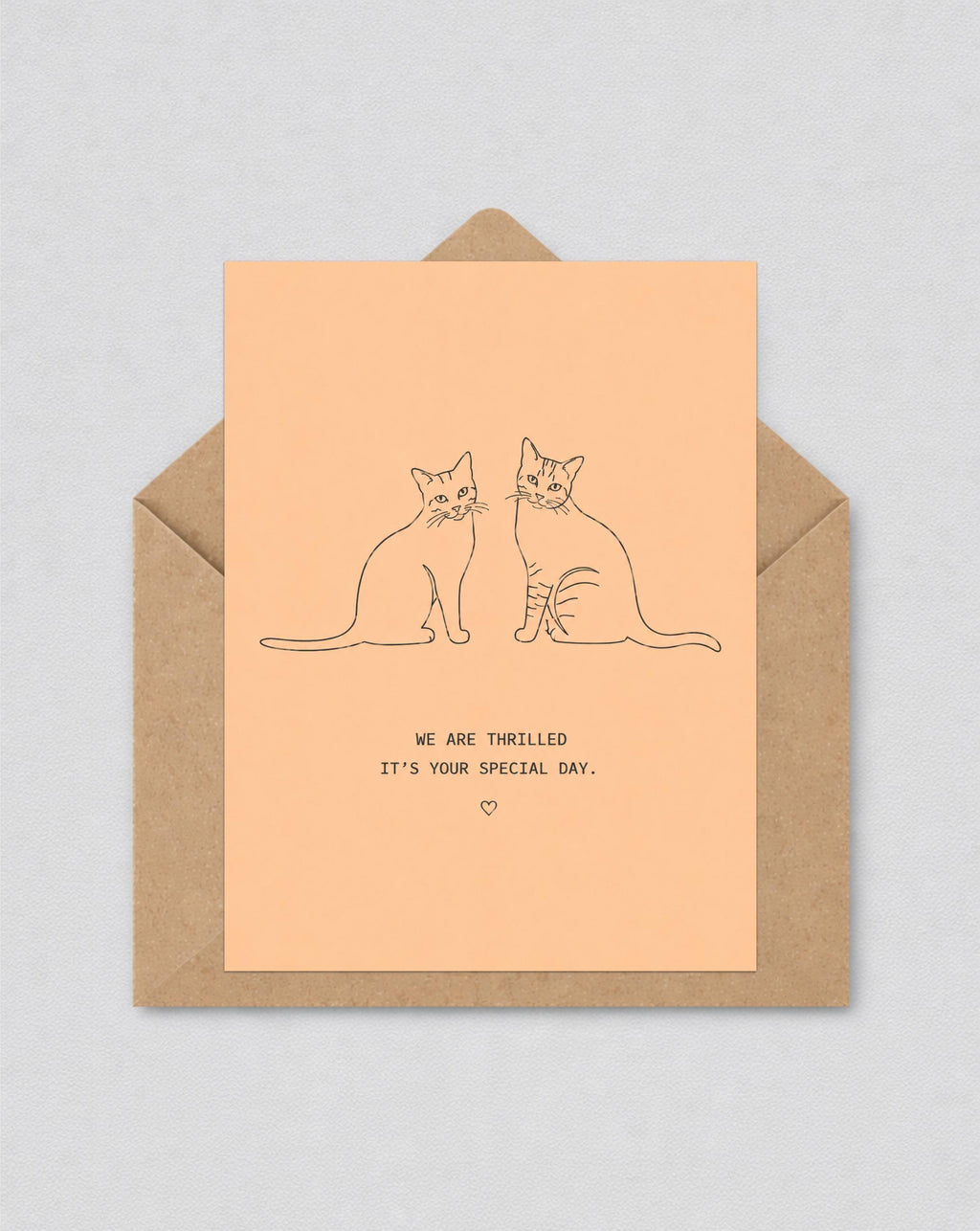 Cute Cat Birthday Card for Her, Aesthetic Pet Lover Card, Modern Typography Card, 5 Colour Options | 138