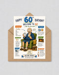 Funny 60th Birthday Card for Him, Sarcastic Turning 60 Gift, Funny Old Age Birthday Card for Dad | 128