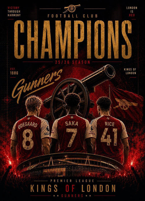AFC Inspired Prem Champions 25/26 Greetings Card | Arsenal Fan Gift | Birthday Card | 140