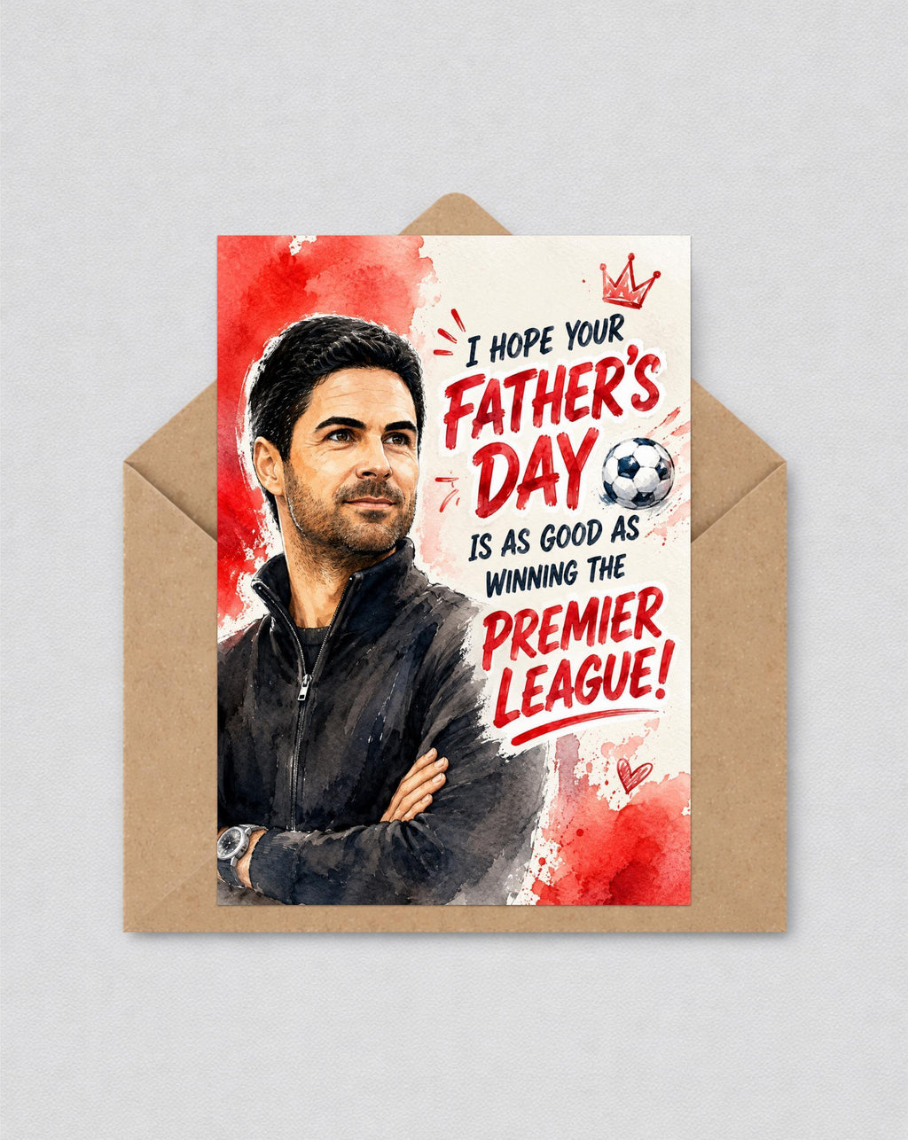 Mikel Arteta Father's Day Card | Arsenal Champions Card | Funny Dad Gift | League Winners Football Card | 168