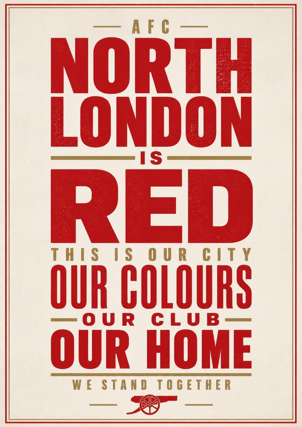 North London is Red Print, Retro Football Wall Art, Our City Arsenal Poster, Vintage Arsenal Decor, Gunners Fan, Arsenal | 154A