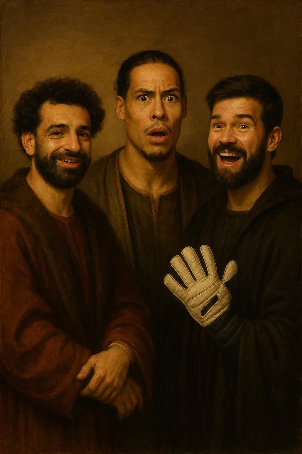 Renaissance Style Birthday Card 7"x5" Salah Alisson Van Dijk Greetings Card | Liverpool | 018