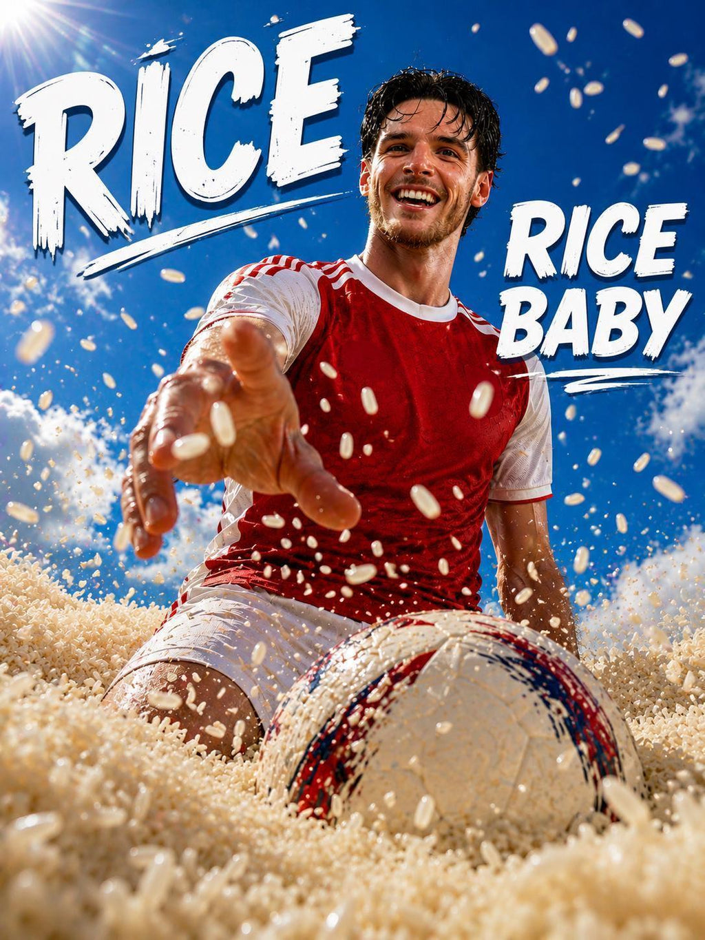 Declan Rice Rice Baby Funny Arsenal Fan Card | Champions 25/26 Premier League Card – Arsenal Gunners Fan Gift | 073