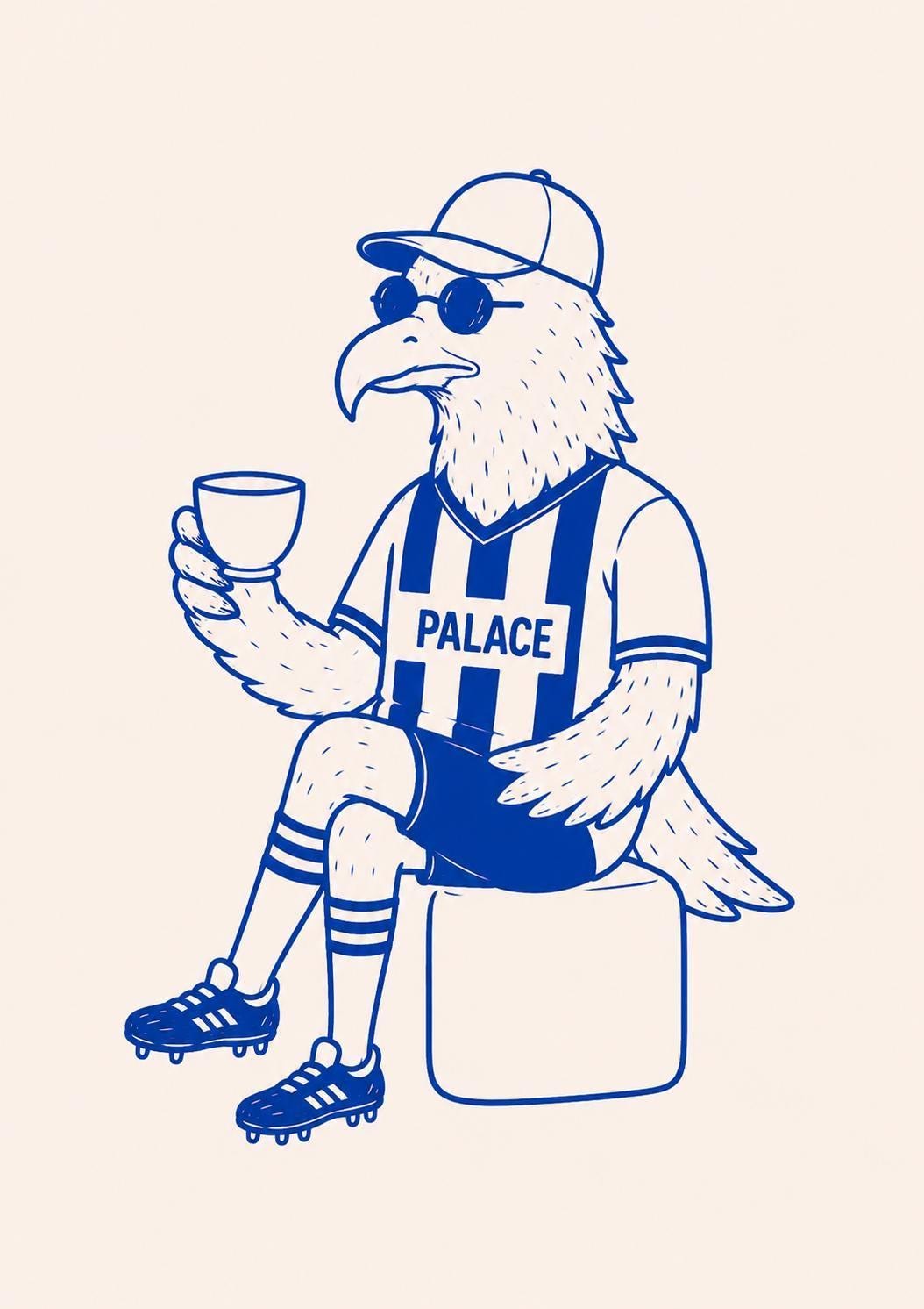 Palace Fan Print, Crystal Palace Inspired Football Wall Art, Eagle Supporter Gift, Coffee Lover Football Poster, Palace Fan Decor | 048