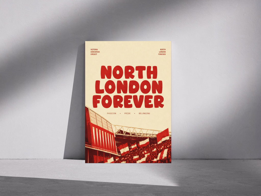 North London Forever Print, Arsenal Wall Art Poster, Emirates Stadium Artwork, A3/A4 | 143A