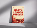 North London Forever Print, Arsenal Wall Art Poster, Emirates Stadium Artwork, A3/A4 | 143A