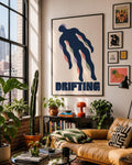 Drifting Abstract Figure Print, Minimalist Wall Art, Modern Scandinavian Poster, Contemporary Living Room Decor, A3/A4/A5 Print | 020