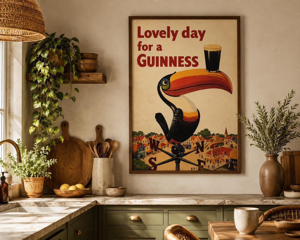 Guinness Toucan Poster Print, Vintage Guinness Wall Art, Retro Beer Advert, A4 A3 Wall Art, Mid Century Style Print | 156A