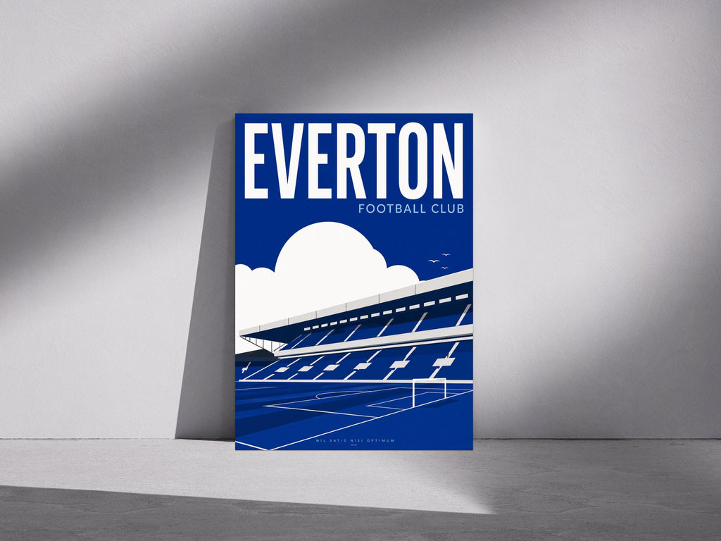Everton FC Wall Art Print, Goodison Park Stadium Poster, Everton Football Club Artwork, Toffees Fan Gift, Blue Decor, Football Print | 029