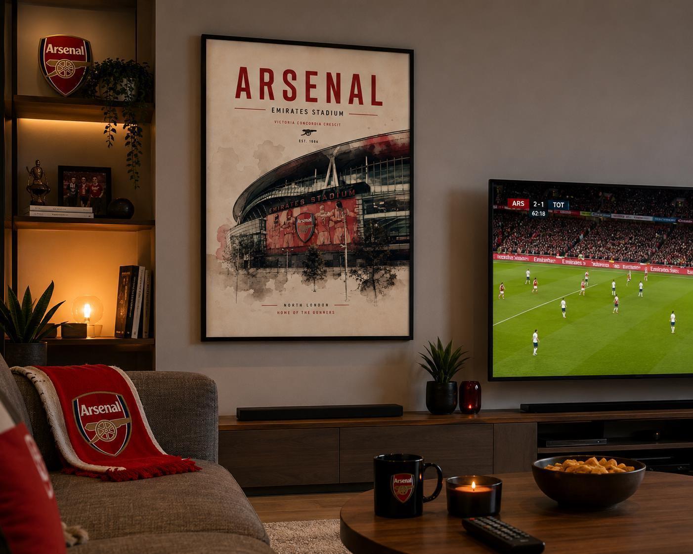 Artwork Inspired by Arsenal FC | Football Stadium Wall Art | Vintage Sports Poster | A3/A4/A5 Decor Print | 016