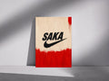 Saka Drip Paint Football Poster – Bold Red Black Sports Artwork, Minimal Wall Art Print, A4 A3 | 139A