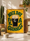Nice Day For A Guinness Print, Funny Guinness Wall Art, Irish Pub Decor, Guinness Artwork, Pint Lover Gift, A3/A4/A5 Poster | 160A