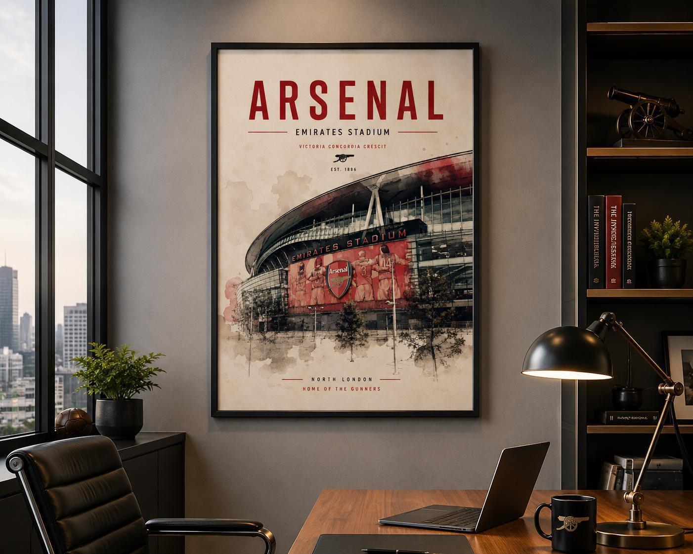 Artwork Inspired by Arsenal FC | Football Stadium Wall Art | Vintage Sports Poster | A3/A4/A5 Decor Print | 016