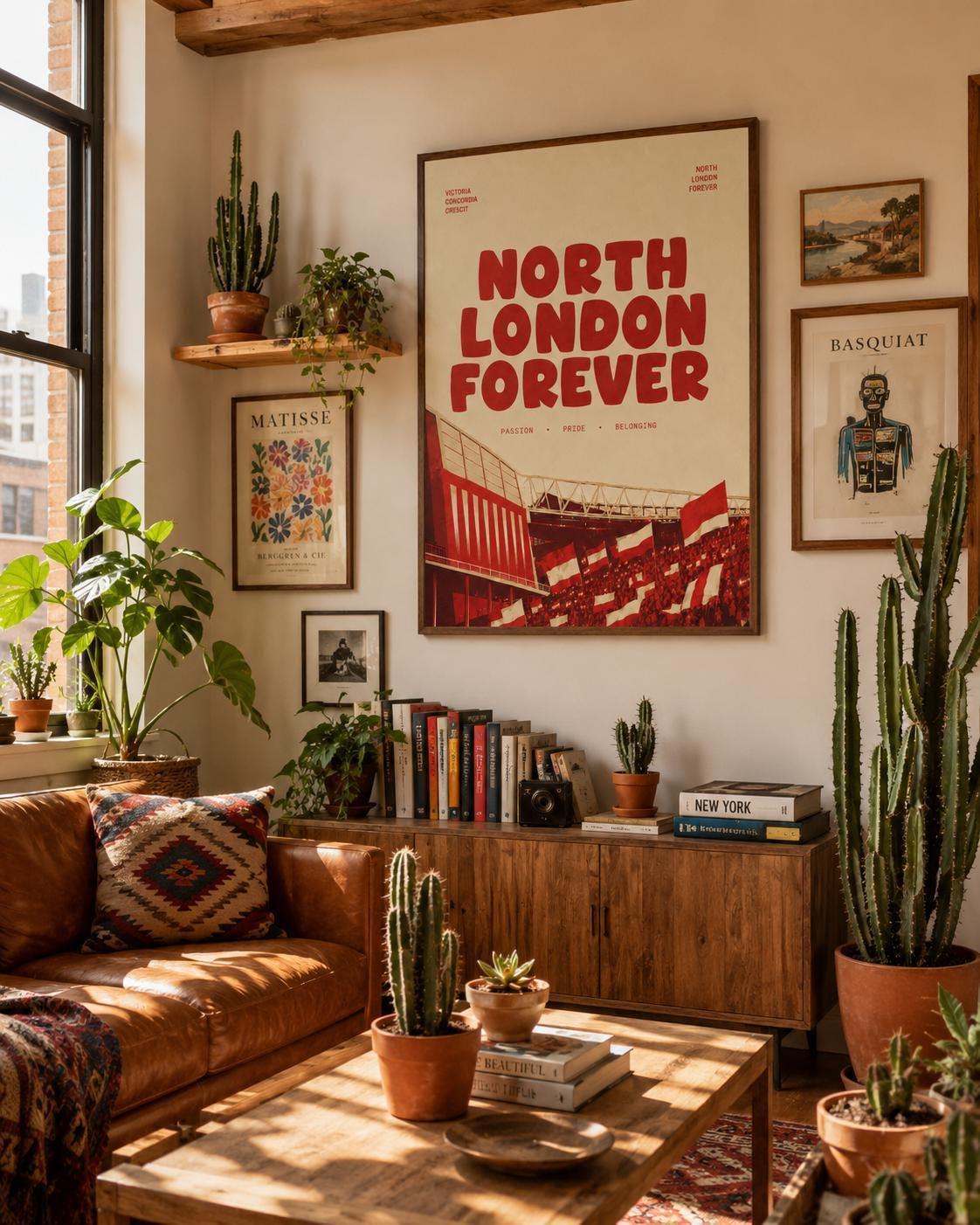 North London Forever Print, Arsenal Wall Art Poster, Emirates Stadium Artwork, A3/A4 | 143A