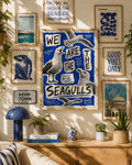 Brighton Seagulls Wall Art Print, Brighton Fan Poster, Albion Artwork, Brighton Supporter Gift, Sussex By The Sea Decor, Football | 025