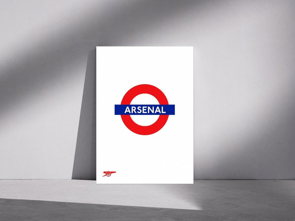 Arsenal Inspired London Underground Print, Football Wall Art Poster, Neutral Minimalist Decor, A3/A4/A5 Artwork | 151A
