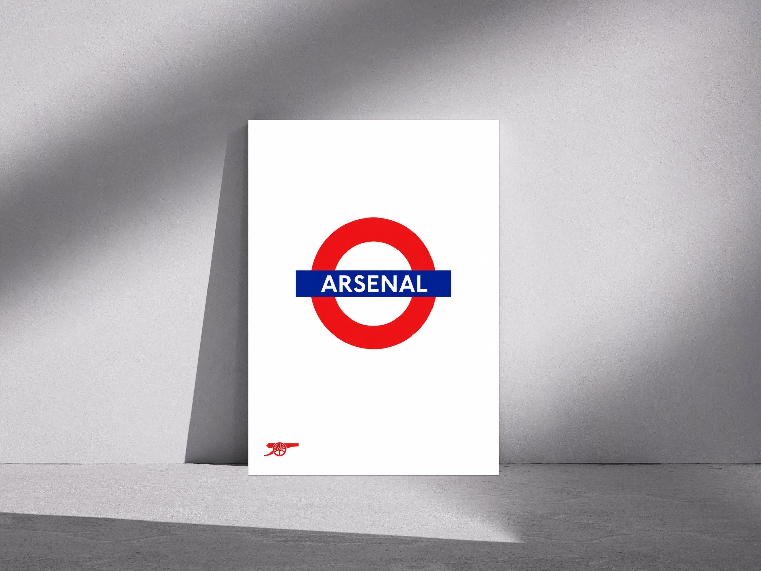 Arsenal Inspired London Underground Print, Football Wall Art Poster, Neutral Minimalist Decor, A3/A4/A5 Artwork | 151A