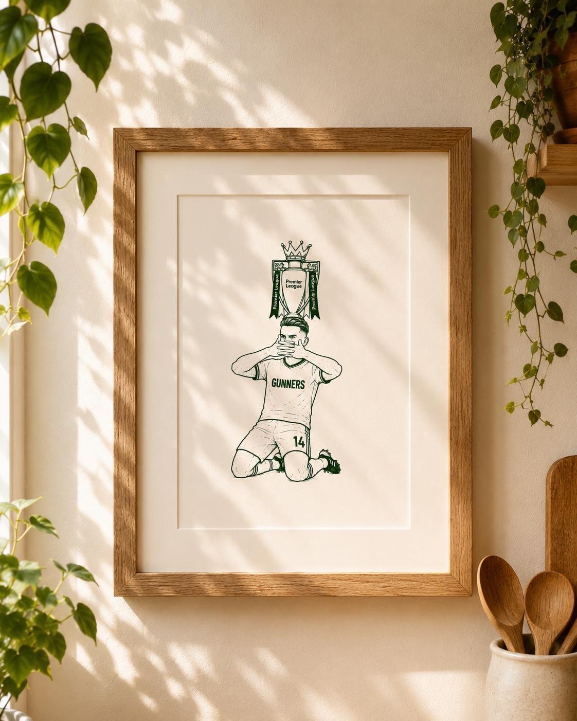 Victor Gyokores Champions Wall Art Print, Gunners Fan Poster, Arsenal Inspired Football Artwork, Premier League Champion Print | 058